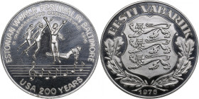 Estonia Medal 1976 - 2nd Estonian World Festival in Baltimore
16.81g. 33mm. UNC/UNC. Nr. 24 on the edge. Struck during the Russian occupation of Eston...