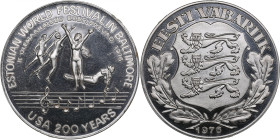 Estonia Medal 1976 - 2nd Estonian World Festival in Baltimore
17.03g. 33mm. UNC/UNC. Nr. 188 on the edge. Struck during the Russian occupation of Esto...
