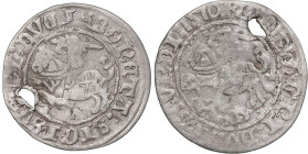 Polish-Lithuanian Commonwealth 1/2 Grosz 1510 - Sigismund I the Old (1506-1548)
1.05g. F/F. With a hole.