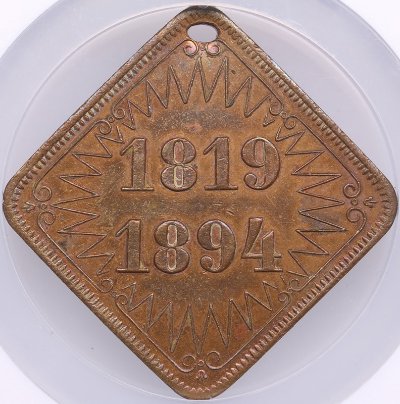 Estonia Bronze Medal 1894 - Abolishment of Serfdom - NGC AU DETAILS
28x28mm. Cle...