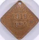 Estonia Bronze Medal 1894 - Abolishment of Serfdom - NGC AU DETAILS
28x28mm. Cleaned. Estonia, Russia badge 75 years of the abolishment of serfdom in ...
