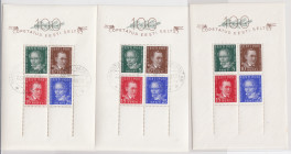 Estonia Stamps - Stamp blocks 1938 - Õpetatud Eesti Selts 100 (2 cancelled 23.8.38 Tammiste vaksal) (3)
Sold as seen, no return.