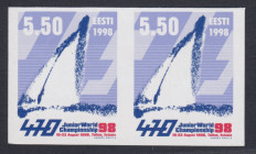 Estonia stamps, Junior Wold Championchips, sailing MM 470. 1998, Imperforate
Never sold over the counter. Printers test? Original paper with glue.