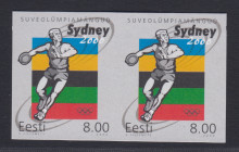 Estonia stamps, XXVII Olypic Games in Sydney, 2000, Imperforate
Never sold over the counter. Printers test? Original paper with glue.