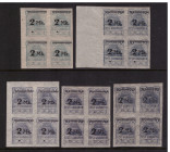 ESTONIA stamps 1920 SEAGULL 70 penni overprint 2 mark MiNo.20 4 blocks
Sold as seen, no return. MiNo. 20.