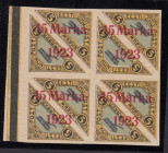 Estonia Stamp blocks - Estonia air mail stamp with 45 Marka 1923 overprint on 5 Marka
Si﻿gned P.Gleason. Õhupostinelik 45marka.