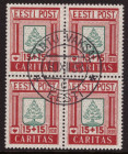 ESTONIA stamps 1938 CARITAS 15+15 senti MiNo.132 used 4 block
Sold as seen, no return. MiNo. 132.