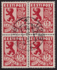 ESTONIA stamps 1939 CARITAS 15+15 senti MiNo.143 used 4 block
Sold as seen, no return. MiNo. 143.