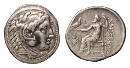 MACEDONIA - PELLA - ALESSANDRO III (circa 323-317 a.C.) TETRADRAMMA gr.17,1 - D/Entro cerchio perlinato la testa di Ercole a d. con copricapo di pelle...