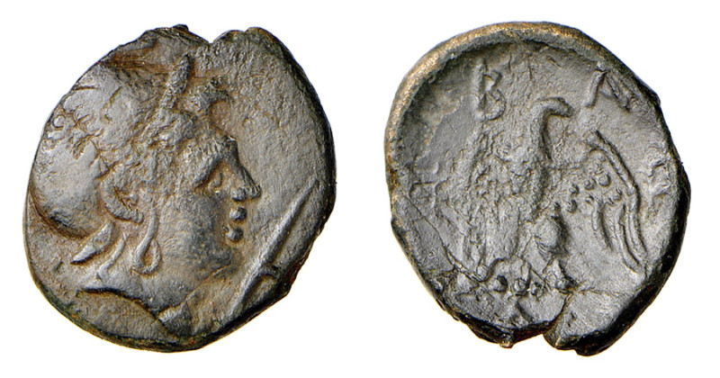 MACEDONIA - PELLA O AMPHIPOLIS - PERSEUS (179-168 a.C.) AE 20 - D/Testa elmata d...