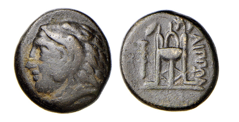 MACEDONIA - PHILIPPI (circa 356-345 a.C.) AE 17 - D/Testa di Ercole a s. con cop...