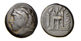 MACEDONIA - PHILIPPI (circa 356-345 a.C.) AE 17 - D/Testa di Ercole a s. con copricapo in pelle leonina R/Tripode con a s. una clava e a d. ΦIΛIΠΠΩN -...