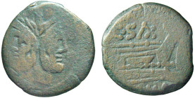 CLOVIA (169-158 a. C.) luvius Saxula - ASSE gr.22,4 -D/Testa bifronte di Giano R/Prora a d. con sopra C.SAX e sotto la scritta ROMA - Ae - Craw. 173/1...