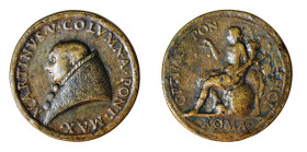 ROMA - MARTINO V (1417-1431) MEDAGLIA AE -D/Busto del Pontefice con piviale a tre fermagli, rivolto a sinistra con testa nuda MARTINVS . V. COVMNA . P...