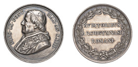 ROMA - PIO IX (1846-1878) MEDAGLIA AR - ANNO XXIII - Premio Alunni Università di Roma - D/Busto con berretto, mozzetta e stola a s. PIVS • IX • PONT •...