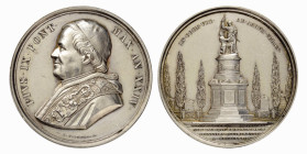 ROMA - PIO IX (1846-1878) MEDAGLIA AR Anno XXIV - Monumento ai caduti a Campo Verano -D/Busto con berretto, mozzetta e stola a s. R/Il monumento elett...