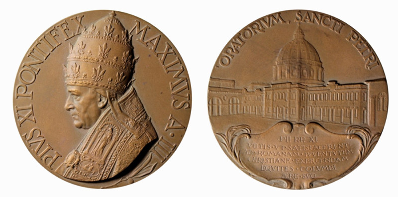 ROMA - PIO XI (1922-1939) MEDAGLIA AE - A. III - Il nuovo oratorio di San Pietro...