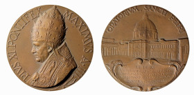 ROMA - PIO XI (1922-1939) MEDAGLIA AE - A. III - Il nuovo oratorio di San Pietro - D/Busto a s. con triregno e piviale decorato con arabeschi e una fi...