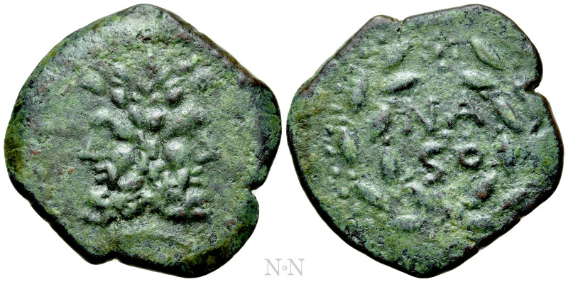 SICILY. Uncertain Roman mint. Ae As (Circa 200-190 BC). Naso, magistrate. 

Ob...