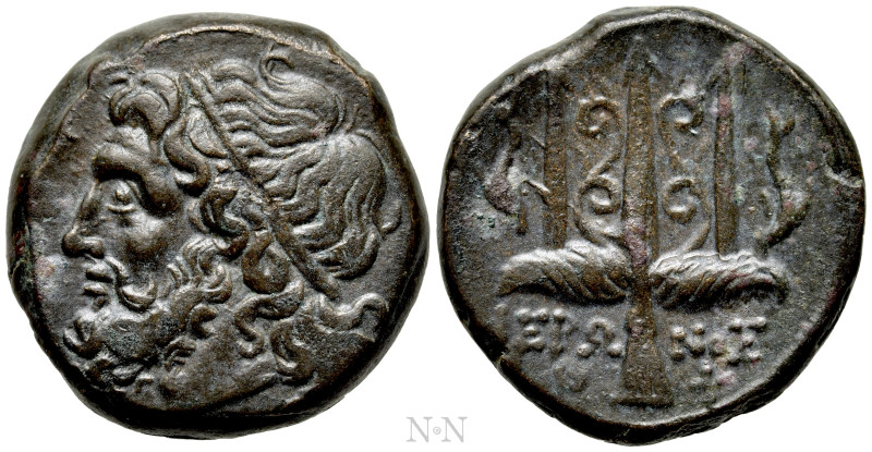 SICILY. Syracuse. Hieron II (275-215 BC). Ae. 

Obv: Head of Poseidon left, we...