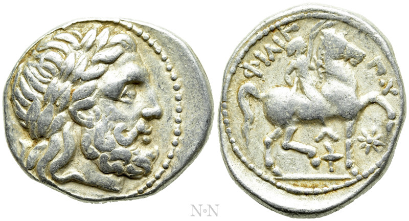KINGS OF MACEDON. Philip II (359-336 BC). Tetradrachm. Amphipolis. 

Obv: Laur...