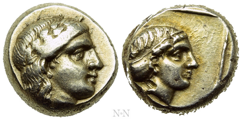 LESBOS. Mytilene. EL Hekte (Circa 377-326 BC). 

Obv: Laureate head of Apollo ...