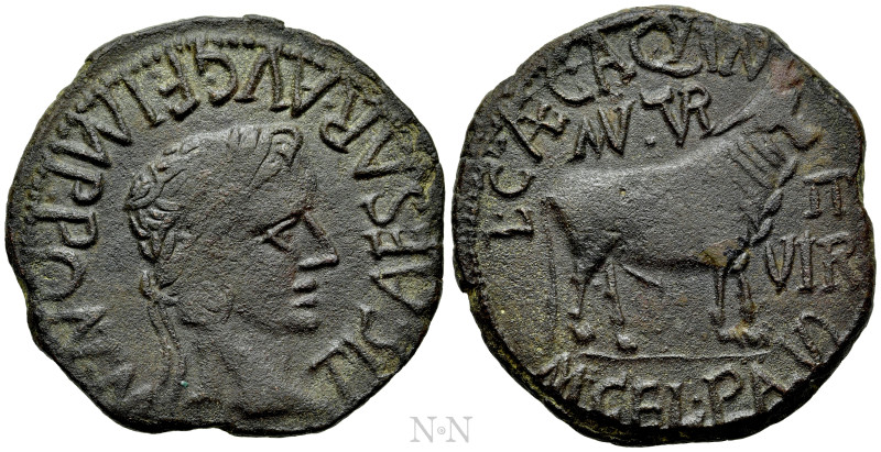 SPAIN. Turiaso. Tiberius (14-37). Ae As. L. Caecilius Aquinus and M. Gels Palud-...