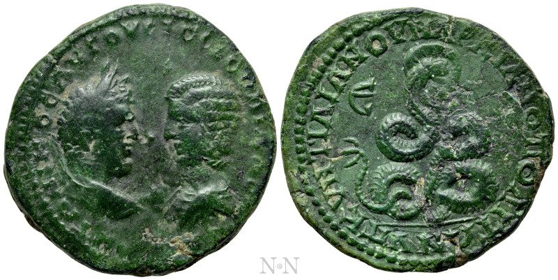 MOESIA INFERIOR. Marcianopolis. Caracalla with Julia Domna (198-217). Ae Pentass...