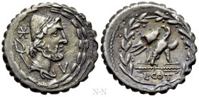 LUCIUS AURELIUS COTTA (105 BC). Foureé Serrate Denarius. Rome