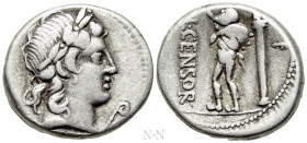 L. MARCIUS CENSORINUS. Denarius (82 BC). Rome