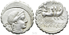 C. NAEVIUS BALBUS. Serrate Denarius (79 BC). Rome