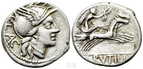 L. RUTILIUS FLACCUS. Denarius (77 BC). Rome