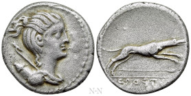C. POSTUMIUS. Denarius (73 BC). Rome