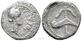 M. JUNIUS BRUTUS (42 BC). Quinarius. Military mint traveling with Brutus and Cassius in western Asia Minor or northern Greece