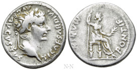 TIBERIUS (14-37). Denarius. "Tribute Penny" type. Lugdunum