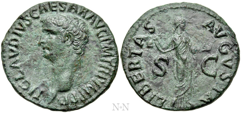 CLAUDIUS (41-54). As. Rome. 

Obv: TI CLAVDIVS CAESAR AVG P M TR P IMP P P. 
...