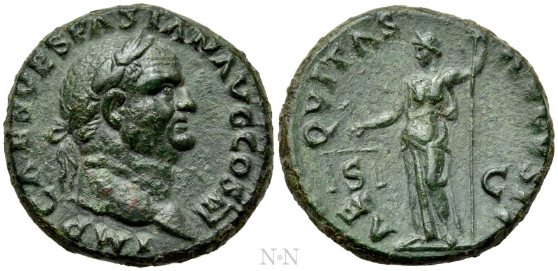VESPASIAN (69-79). As. Rome. 

Obv: IMP CAES VESPASIAN AVG COS III. 
Laureate...