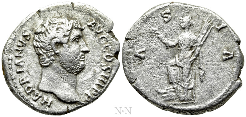 HADRIAN (117-138). Denarius. Rome. "Travel Series" issue. 

Obv: HADRIANVS AVG...