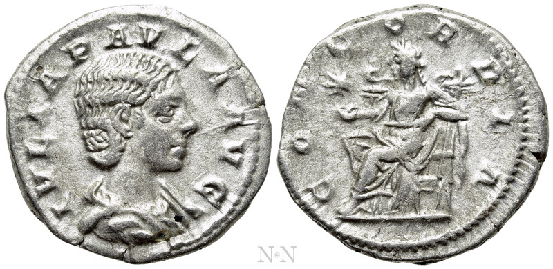 JULIA PAULA (Augusta, 219-220). Denarius. Rome. 

Obv: IVLIA PAVLA AVG. 
Drap...