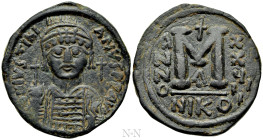 JUSTINIAN I (527-565). Follis. Nicomedia. Dated RY 28 (554/5)