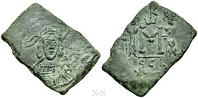 CONSTANTINE IV POGONATUS with HERACLIUS and TIBERIUS (668-685). Follis. Syracuse