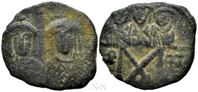 CONSTANTINE VI and IRENE, with LEO III, CONSTANTINE V and LEO IV (780-797). Follis. Constantinople