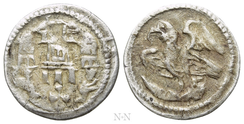 HUNGARY. Ladislaus IV (1272-1290). Denar. 

Obv: Building with three towers; a...