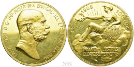 AUSTRIA. Franz Josef I (1848-1916). GOLD 100 Corona (1908). Commemorating the 60th Anniversary of his reign