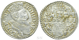 POLAND. Sigismund III Vasa (1587-1632). 3 Gröscher - Trojak (1597-IF). Olkusz