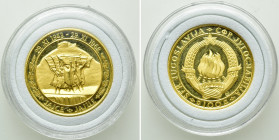 YUGOSLAVIA. Socialist Federal Republic (1963-1992). Proof GOLD 100 Dinara (1968). 25th Anniversary of the Republic
