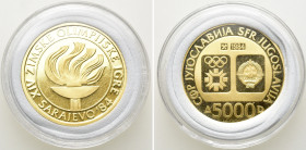 YUGOSLAVIA. Socialist Federal Republic (1963-1992). Proof GOLD 5000 Dinara (1984). Winter Olympics Sarajevo 1984