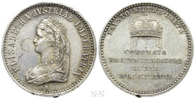 AUSTRIAN EMPIRE. Franz Joseph I (1848-1916). Silver Jeton (1867). Coronation of Empress Elisabeth in Budapest