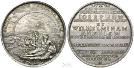 GERMANY. Georg I Ludwig (1698-1714). Silver Medal (1699). By S. Lambelet. Marriage of Amalia Wilhelmina with Joseph I of Austria