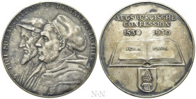 GERMANY. Weimar Republic. Due to the 400th anniversary of the Augsburg confession. Silver 900 medal (1930). F. Hörnlein, medalist. Dresden